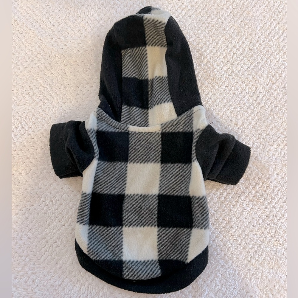 GUC fleece jacket for puppy/ tiny dog. Buffalo check.
